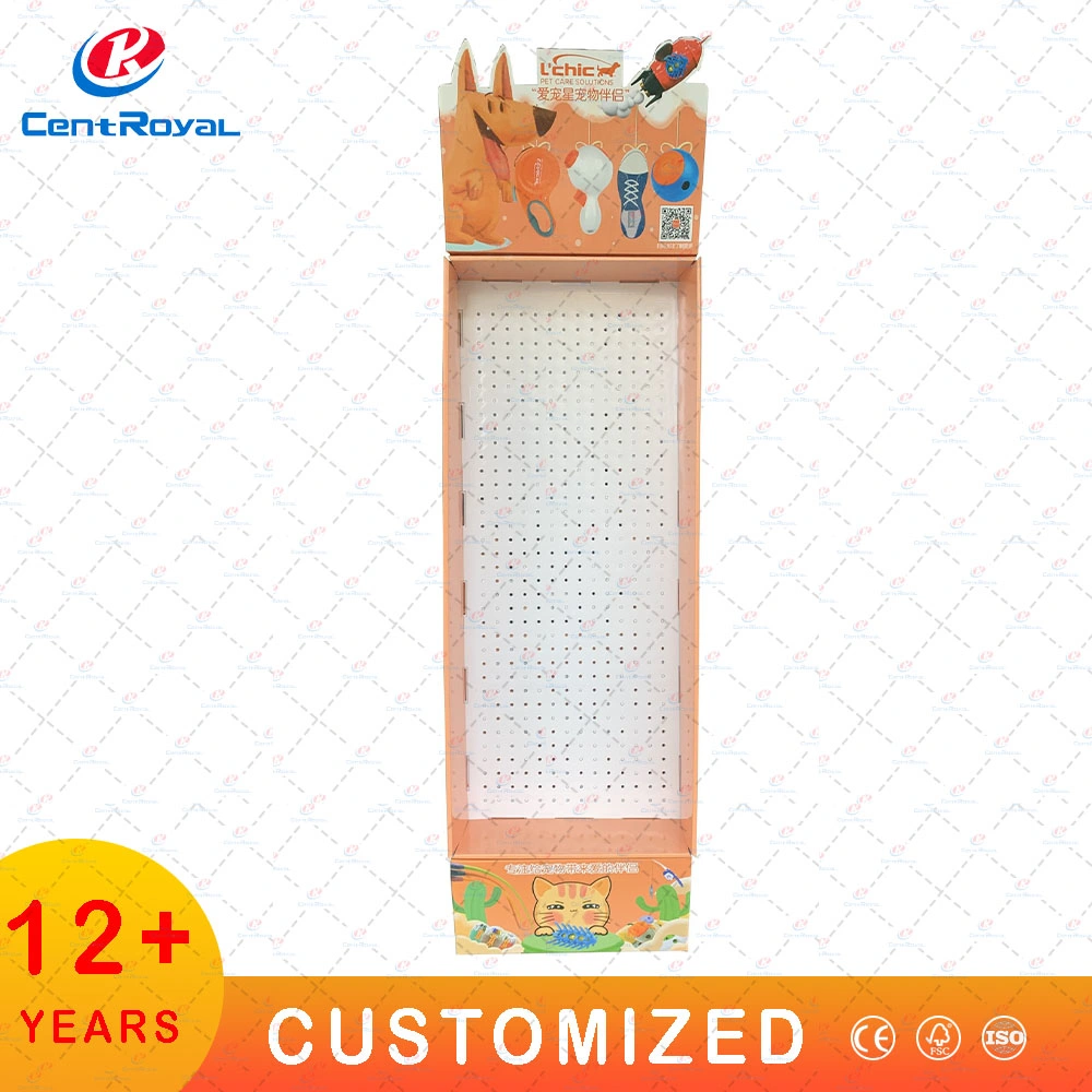 Customized Commercial Countertop Corrugated Cardboard Stationery Pen Cosmetic Display Makeup Shelf