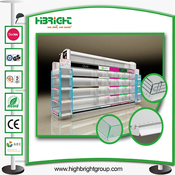 Cosmetic Display Shelving for Supermarket with LED