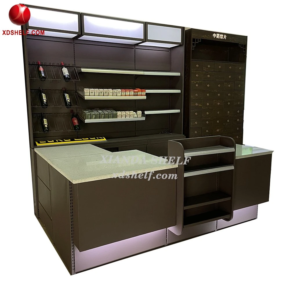 Supermarket Shop Cash Xianda Shelf Carton Package Cashier Design Checkout Counter