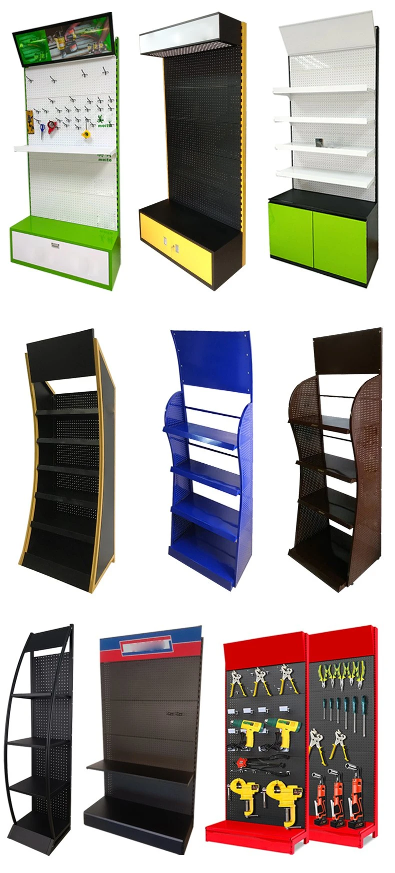 Customized Metal Display Tools Racks and Adjustable Supermarket Shelves for Grocery and Stores