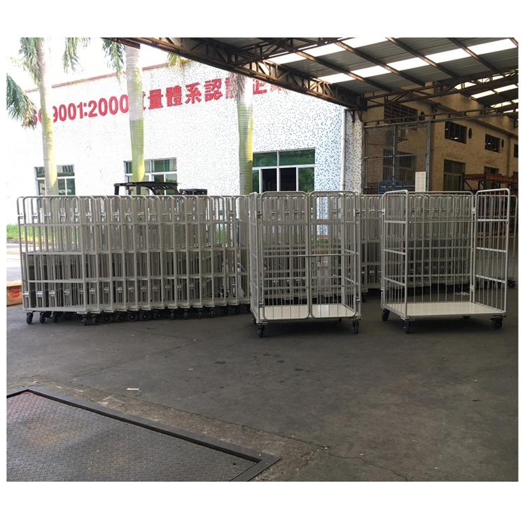 Supermarkets Logistics Portable Trolleys with 4 Doors