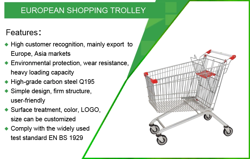 Large Capacity New Style Supermarket Shopping Push Cart Trolley