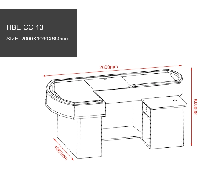 Supermarket New Design Curved End Electric Checkout Counter