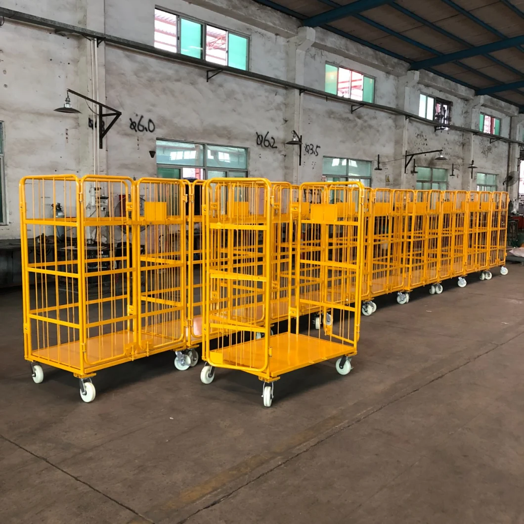 Supermarkets Logistics Portable Trolleys with 4 Doors